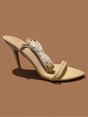 Women's Cream Stiletto Slide Heels